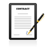 Signing Contract isolated