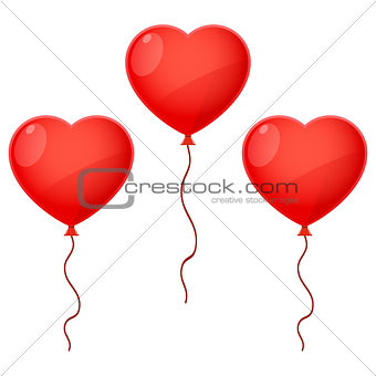 Three Balloon Hearts