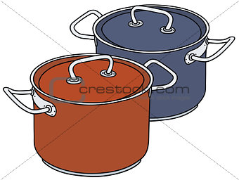 Color steel pots