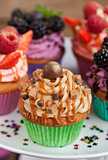 Delicious caramel and chocolate cupcake 