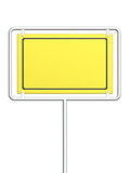 3d information sign of yellow color