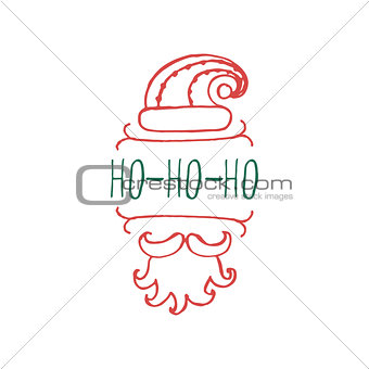 Christmas label with text on white background