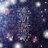 Joy love peace - typographic element