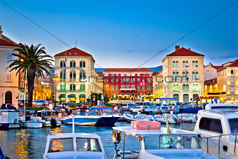 Prokurative square in Split evening colorful view