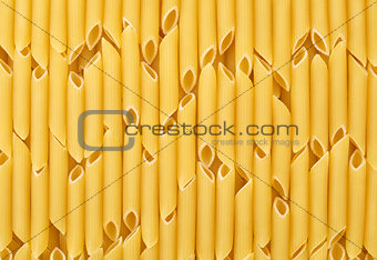 Uncooked pasta penne