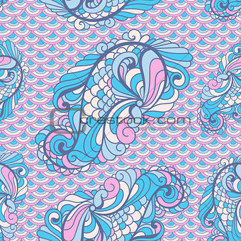 Vector seamless paisley pattern in soft colors