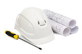 Safety helmet and screwdriver