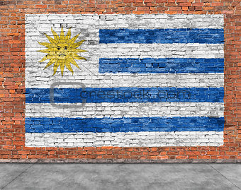 Flag of Uruguay and foreground