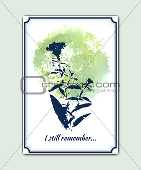 Vector greeting card with wild flowers