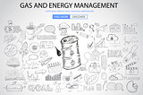 Gas and Energy Management concept with Doodle design style 