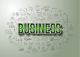 Business Success and Marketing Strategy concept with Doodle design style