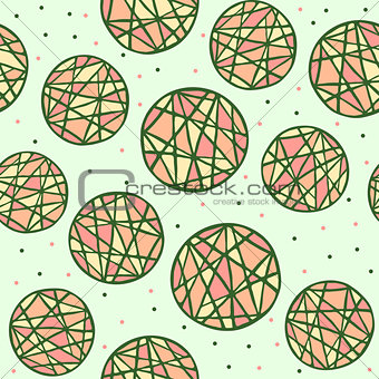 Seamless pattern with sketch colorful circles.