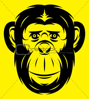vector stylish template sport emblem with black monkey