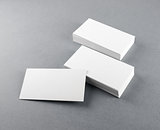 Blank business cards on gray 
