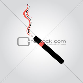 cigar with smoke on a white background