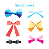 set of colorful bows