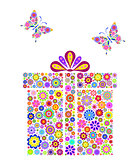 colorful gift box on white background