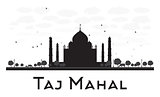 Taj Mahal skyline black and white silhouette