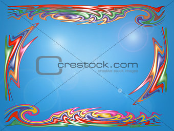 Blue background with ornament