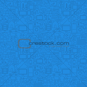 Blue Thin Line Internet of Things Seamless Pattern