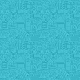 Thin Line Internet of Things Blue Seamless Pattern