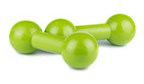 Green dumbbells for fitness