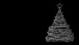 Christmas Tree Made From Barbed Wire On Black Background