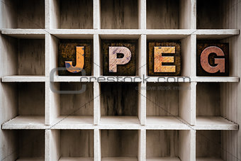 JPEG Concept Wooden Letterpress Type in Drawer