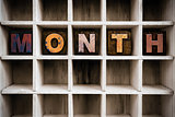 Month Concept Wooden Letterpress Type in Drawer