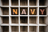Navy Concept Wooden Letterpress Type in Drawer