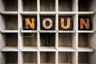 Noun Concept Wooden Letterpress Type in Drawer