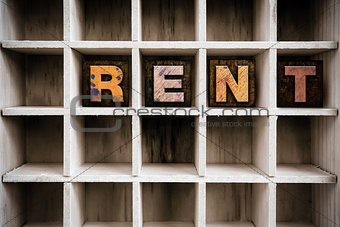 Rent Concept Wooden Letterpress Type in Drawer