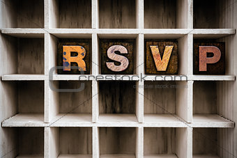 RSVP Concept Wooden Letterpress Type in Drawer