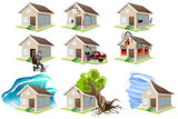 Set homes misfortune. House insurance. Property insurance