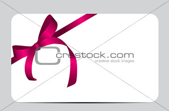 Card with Red Gift Ribbon. Vector illustration.