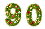Christmas alphabet number vector illustration