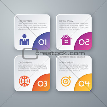 Vector illustration infographics four rounded rectangle