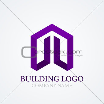 Vector illustration of logo design building