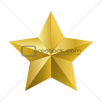 Gold star isolated vector object