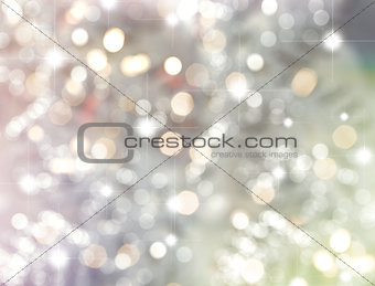 Christmas bokeh lights and stars