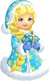 Beautiful Snow Maiden on a white background