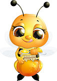 beautiful bee that eats honey