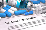 Diagnosis - Lactose Intolerance. Medical Concept. 3D Render.