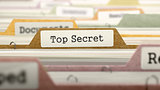 Top Secret Concept. Folders in Catalog.