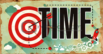 Time on Grunge Poster in Flat Design.