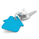 Blue house key