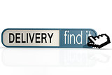 Delivery word on the blue find it banner 