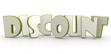 Discount word green with white background