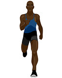 Black runner runs