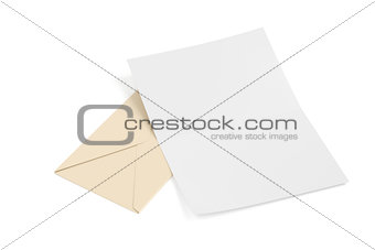 Envelope and blank paper